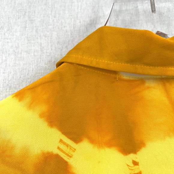 MARTHA REY Dress Womens Medium Yellow Tie Dye Maxi Shirtdress Long Sleeve - Picture 11 of 11
